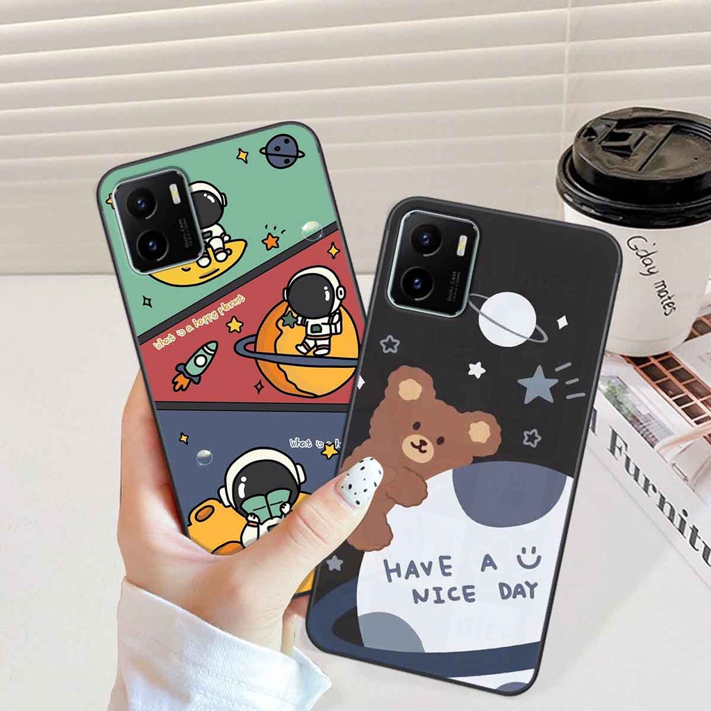 Ốp Vivo Y15s in hình vũ trụ, phi hành gia bầu trời cute dễ thương
