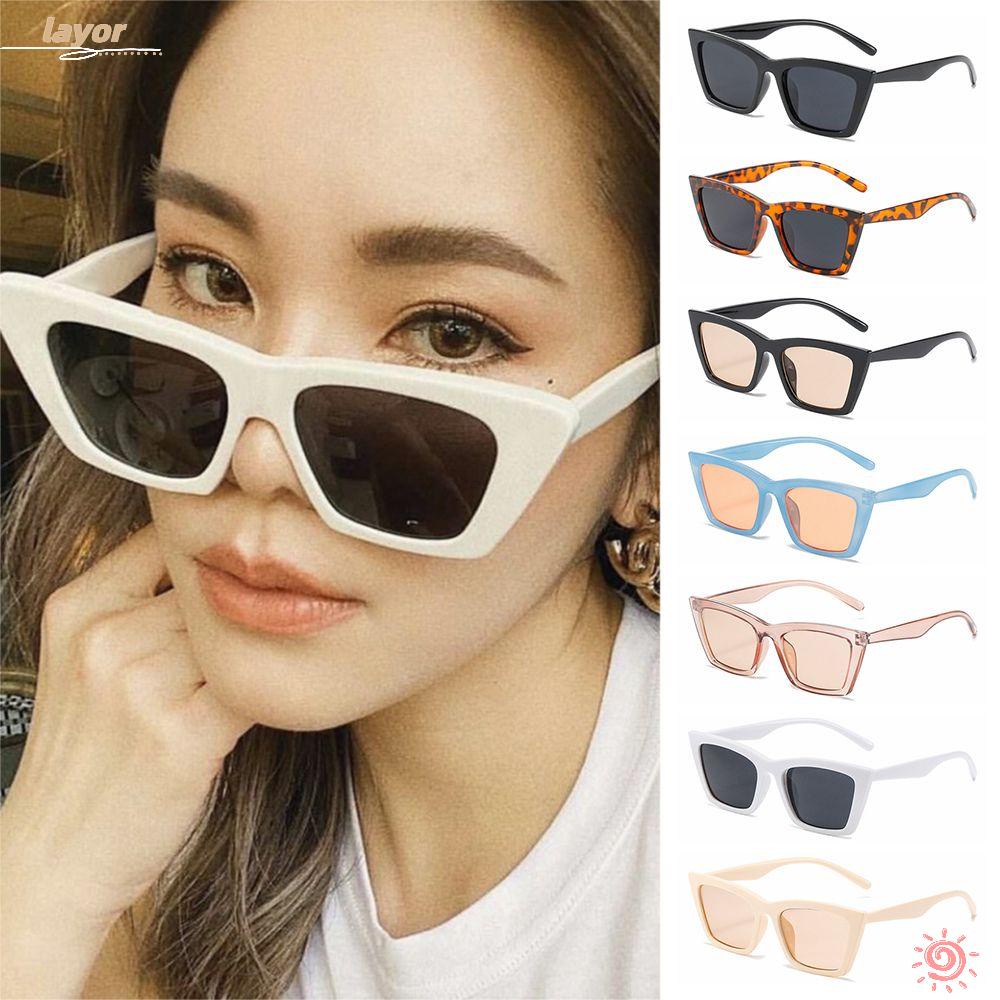 [LAY] 2022 New Square Sun Glasses Retro Shades Fashion Sunglasses Ins Popular Colorful UV400 Fashion Vintage Female Eyewear