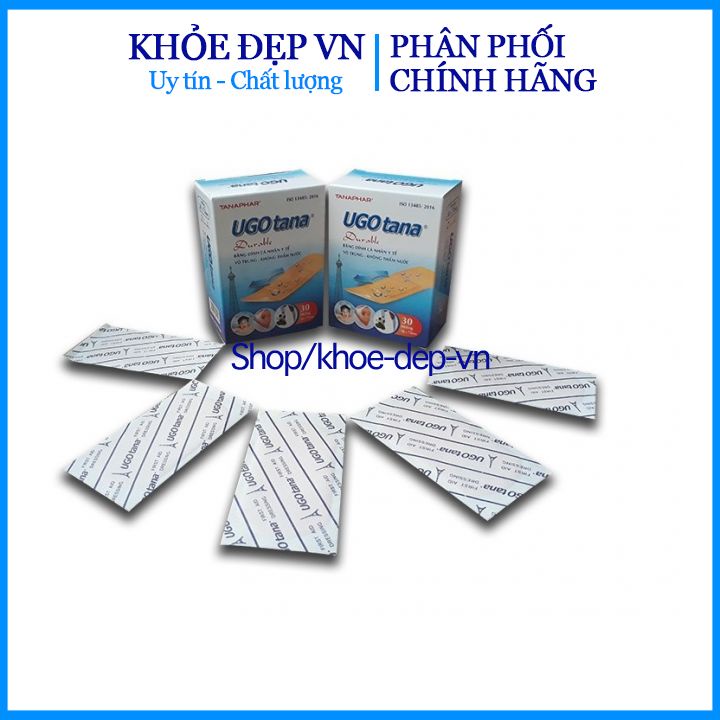 HỘP 30M Băng dính cá nhân y tế UGOTANA 38 x 72mm, băng keo cá nhân - Chuẩn BYT