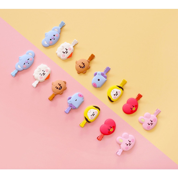 Bộ 1 / 2 Kẹp Tóc BTS BT21 Dễ Thương Cho Bé Gái