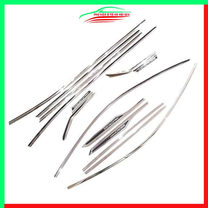 Bộ nẹp viền chân kính cong kính Corolla Cross 2020-2023 Inox sáng bóng chuẩn form xe