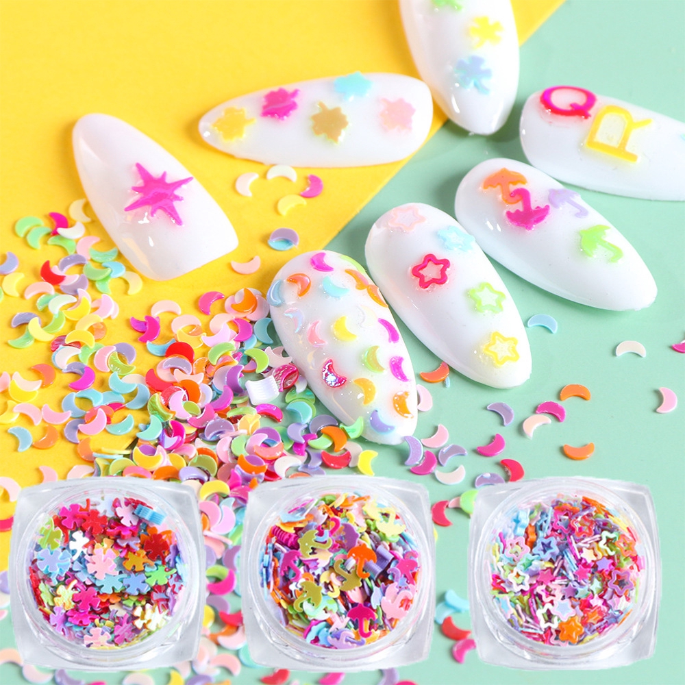 [Hàng mới về] Hộp kim sa trang trí móng 3d xinh xắn