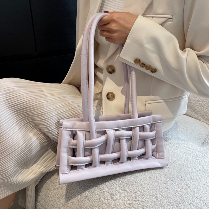 Túi đeo vai IELGY đan tay màu trơn phong cách Pháp thời trang cho nữ