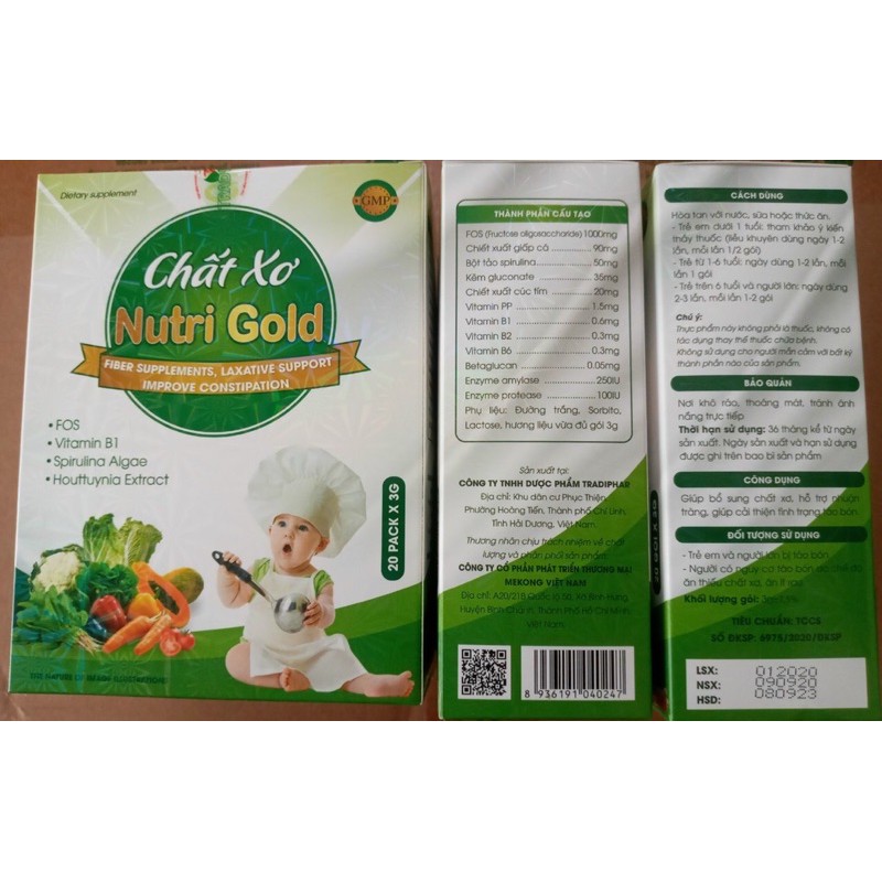 Chất Xơ Nutri Gold bổ sung chất sơ giảm tình trạng táo bón, bé bị tiêu chảy, đầy bụng, khó tiêu, rối loại hệ vi sinh