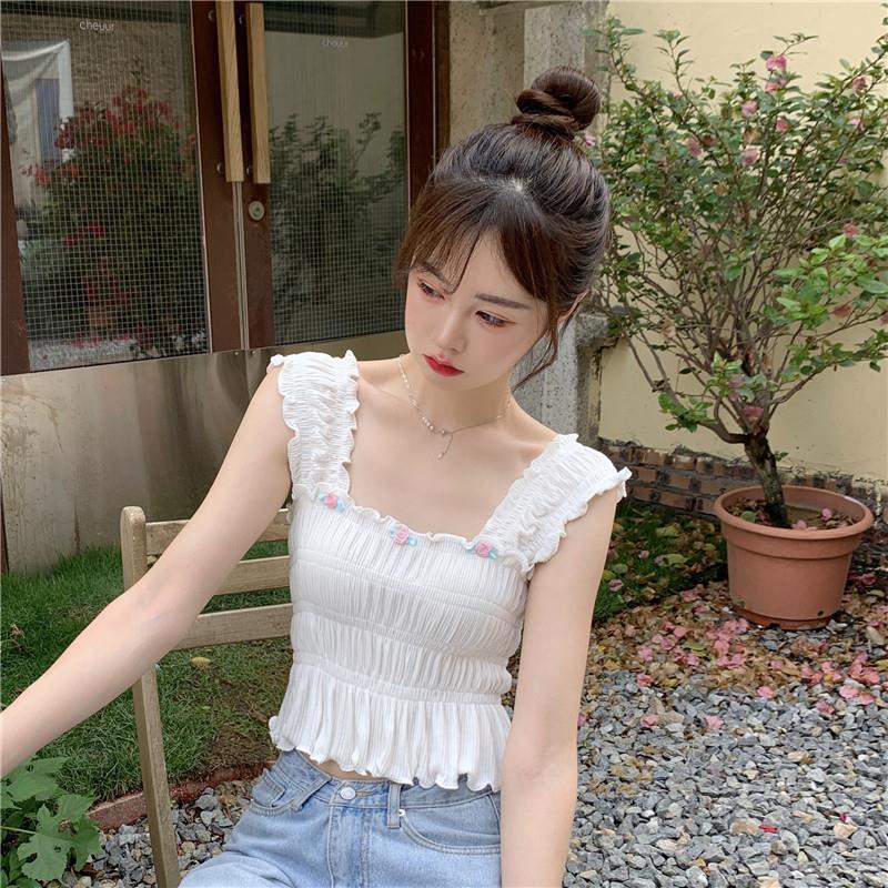 Áo hai dây dáng ngắn thời trang mùa hè quyến rũ cho nữ