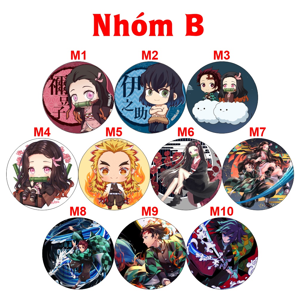 Miếng lót chuột Anime Kimetsu no Yaiba Demon Slayer kích cỡ tròn 200 x 200mm dùng di chuột máy tính chơi game