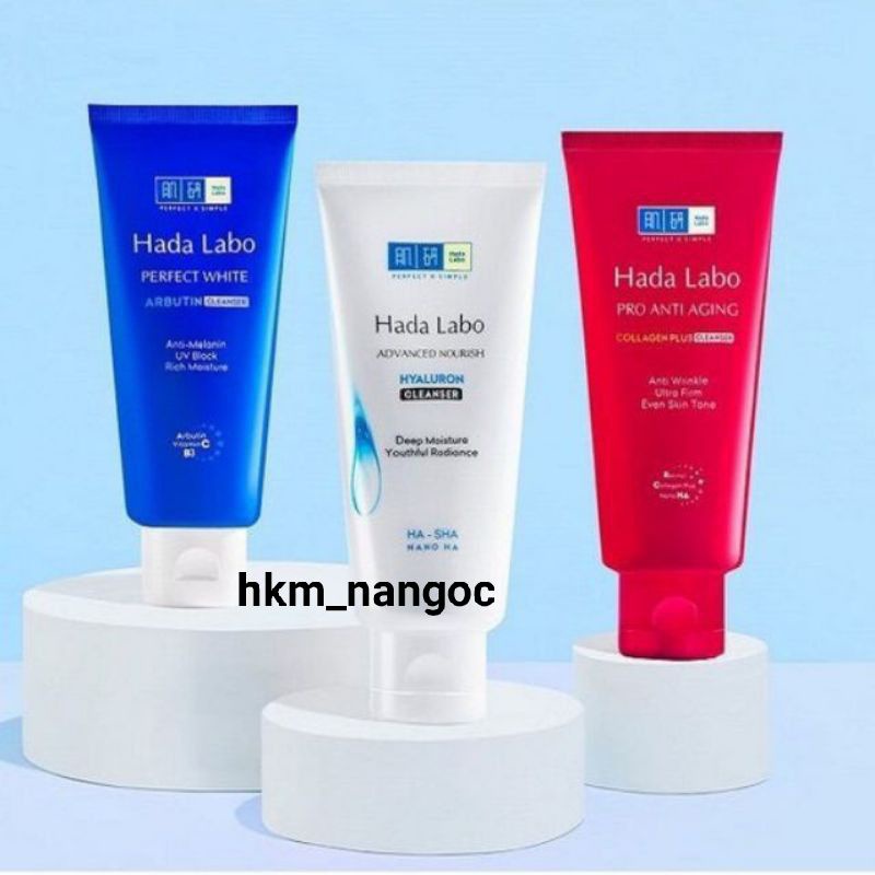 Sữa rửa mặt hadalabo dưỡng ẩm / hada labo dưỡng trắng 20-25gr/tuýp