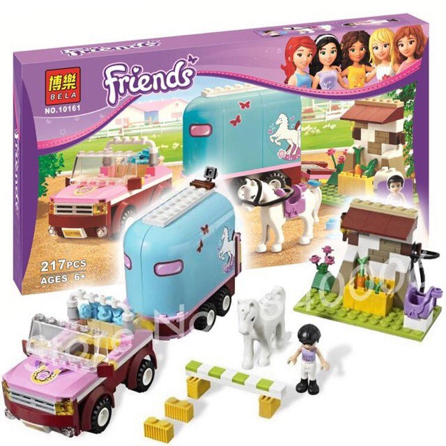Lắp ráp xếp hình lego friendr xếp hình con gái trang trại chăn nuôi ngựa Bela 10161