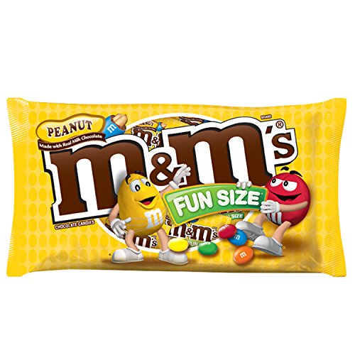 Kẹo Socola Sữa Nhân Đậu Phộng M&M's Peanut Chocolate Candy Fun Size, Gói 299.7g (10.57 Oz.)