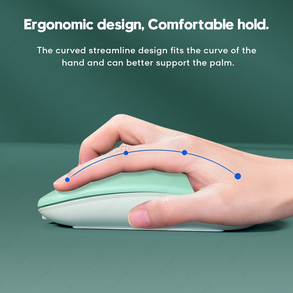 Chuột không dây Silent Mouse 1600 DPI Ergonomic Mause Mouse Mute Glowing Office cho Pc / Laptop / Windows