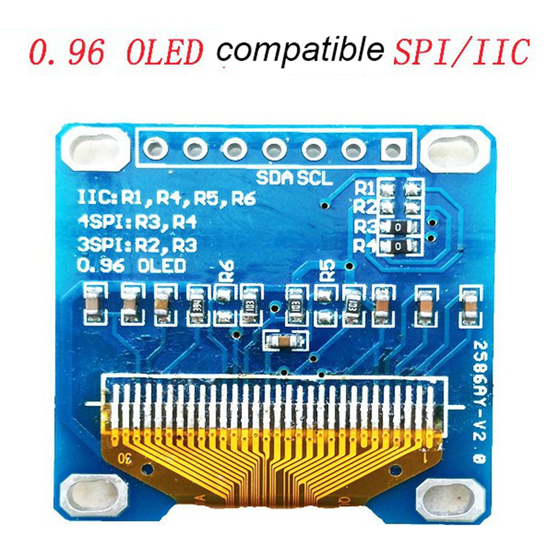 Mô-đun màn hình trắng nối tiếp OLED SPI / IIC 0,96 inch Bảng màn hình LCD 128x64 7Pin 0,96 "cho Arduino