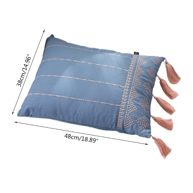 Vỏ Gối Hình Chữ Nhật Thêu Họa Tiết Kẻ Sọc Phong Cách Châu Âu