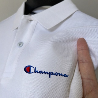 Champion men's short-sleeved t-shirt 2021 new flip collar shirt embroidery summer Paul POLO shirt trend pure cotton body shirt
