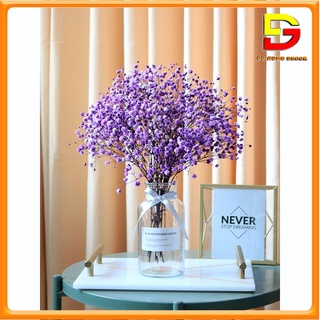 Hoa khô lọ hoa baby khô nhiều màu cắm sẵn trang trí không gian nhà cửa sang trọng dg-195