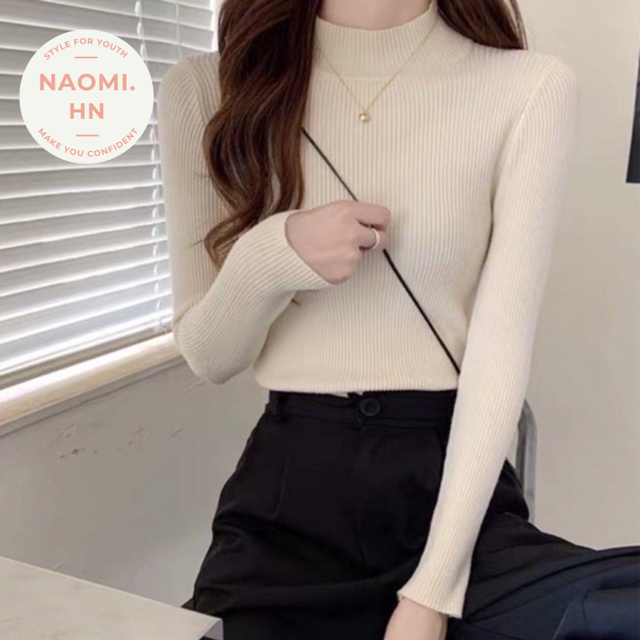 Áo Len Tăm Cổ 3 Phân giữ nhiệt cao cấp cho nữ.Áo len nữ cổ 3cm Hàng Quảng Châu0