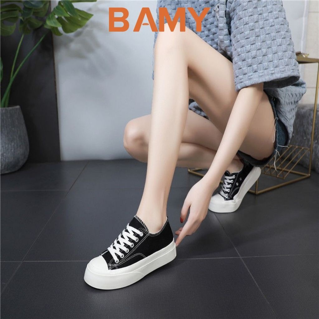 Giày Thể Thao Nữ CV dáng BASIC đế bánh mì 3 phân, Giày sneaker nữ BAMY trẻ trung, năng động