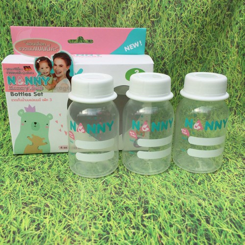 Bộ 3 bình trữ sữa Nanny Thái Lan 125ml