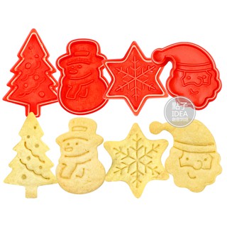 Khuôn Nhấn Tạo Hình Làm Bánh Quy Họa Tiết Hoạt Hình Giáng Sinh 3D Diy 4