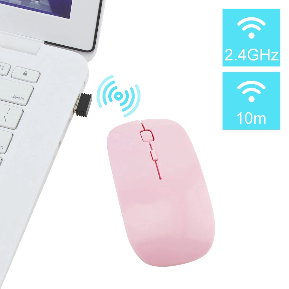 Chuột Chơi Game Không Dây USB Siêu Mỏng 2.4G Màu Sắc Ngọt Ngào Cho PC Laptop