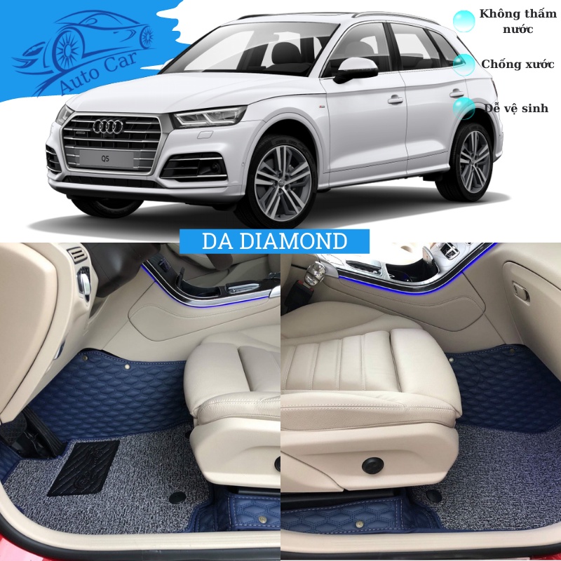 Thảm lót sàn ô tô - Thảm trải sàn ô tô 5D 6D da Diamond cao cấp vip Audi Q5 chống nước, không mùi