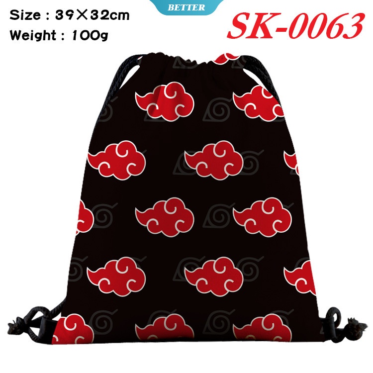 Ba Lô Dây Rút Thể Thao Chống Nước In Hình Anime Naruto Peripherals