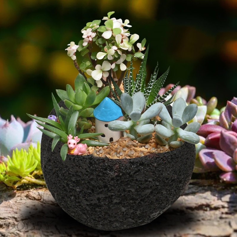 Mini Resin Craft Planter Flower Pot Succulent Desktop Garden Home Decor