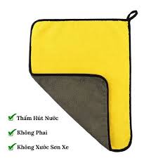 Khăn microfiber lau xe ô tô, xe hơi 2 mặt 2 lớp siêu dầy siêu thấm nước và lau không bị xước size 30x30