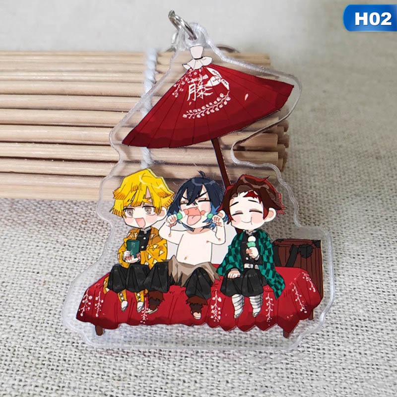 flowersqueen Móc khóa hình Demon Slayer độc đáo bằng acrylic