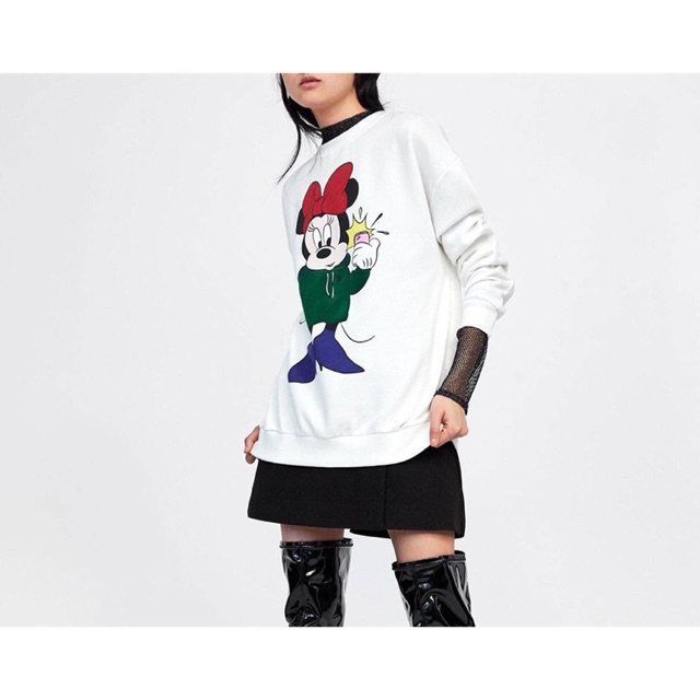 Hoodie Zara Trắng Mickey
