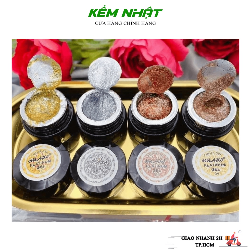 Gel Nhũ Nail Siêu Sáng, Gel Nhũ Viền Đặc Huaxi Platinum - Trang Trí Móng