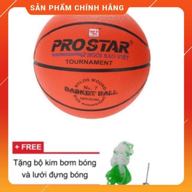 (Chính hãng) Quả bóng rổ ⚡️ 𝐅𝐑𝐄𝐄 𝐒𝐇𝐈𝐏 ⚡️ Prostar cao su siêu bền phù hợp mọi mặt sân size 5,6,7 p(tặng kim + túi lưới)