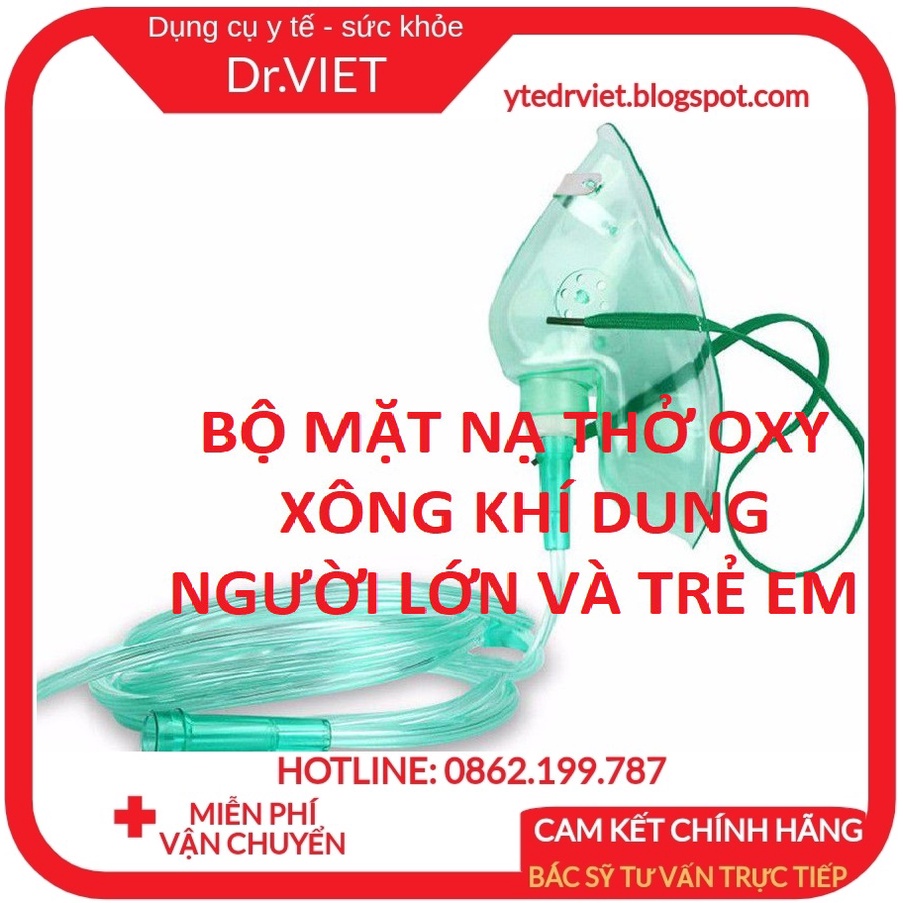 Mặt nạ thở oxy, dây thở oxy, Mask xông khí dung, mặt nạ xông khí dung, phụ kiện máy xông mũi họng, phụ kiện máy thở oxy