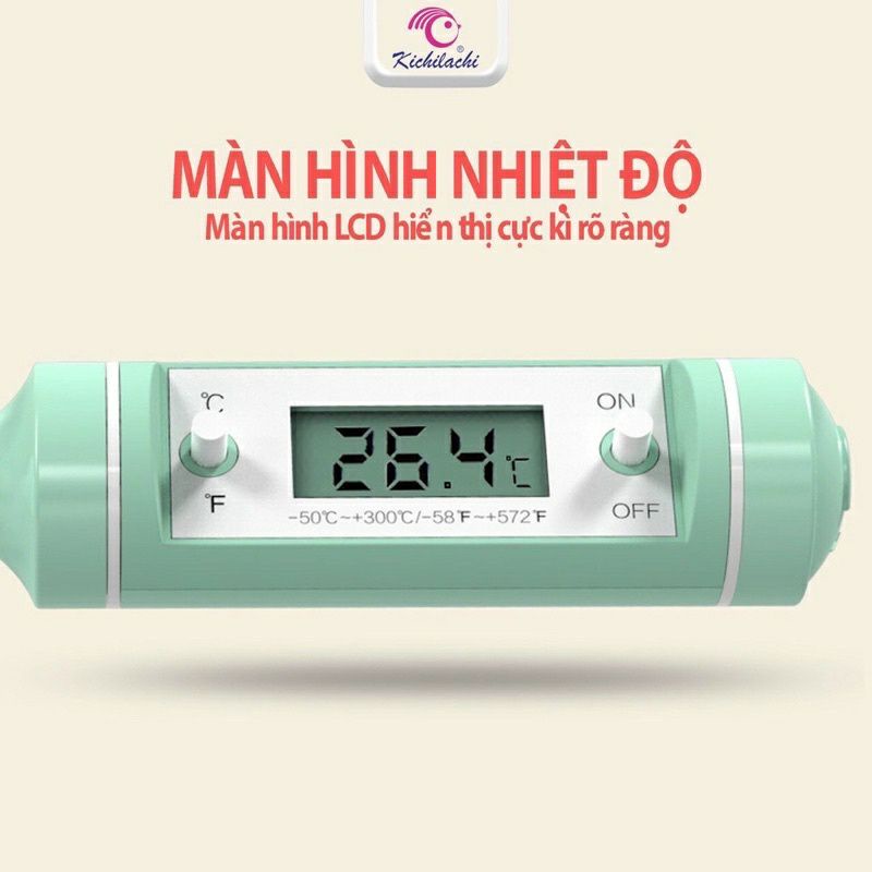 nhiệt kế đo nước, đo sữa kichi chính hãng