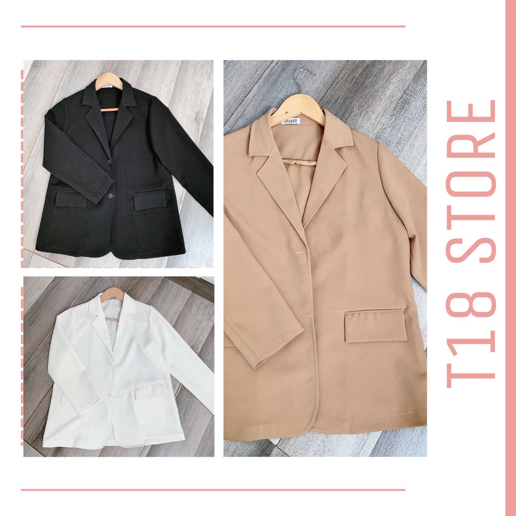 Áo blazer nữ kiểu 1 lớp vest khoác ngoài dài tay phong cách hàn quốc bigsize T18 STORE AB01 | BigBuy360 - bigbuy360.vn