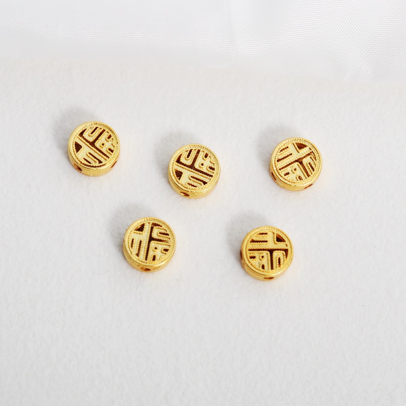 Hạt Rỗng Ba Chiều Rỗng Mạ Vàng 7mm Màu Sắc Cổ Điển Dùng Làm Trang Sức diy