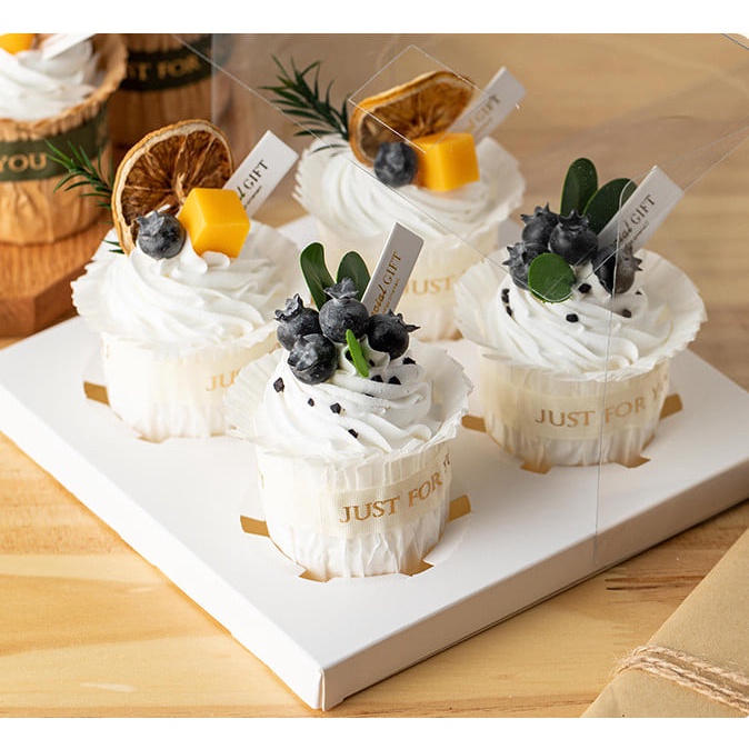 Hộp cupcake trong - 4 bánh