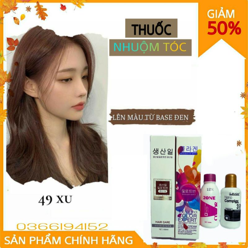 thuốc nhuộm tóc Hàn Quốc( đủ màu) tặng kèm oxi và găng tay