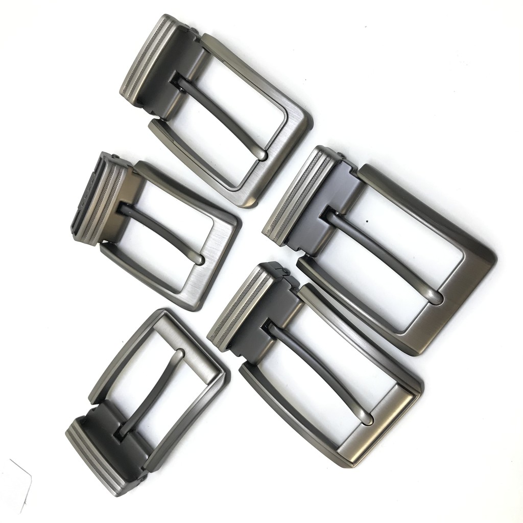 Đầu khóa thắt lưng, mặt thắt lưng nam kiểu khóa kim kẹp 3.5cm màu chì