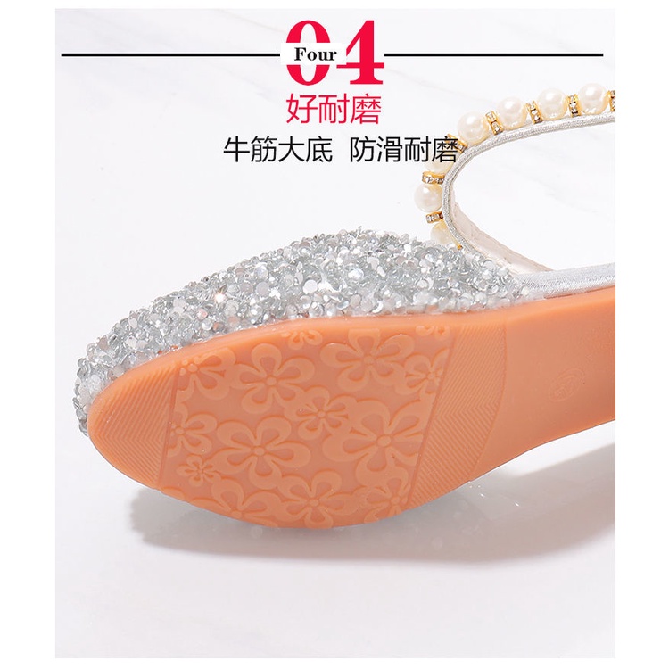 Giày Cao Gót Da Phong Cách Công Chúa Thời Trang Mới 2021 Cho Bé Gái