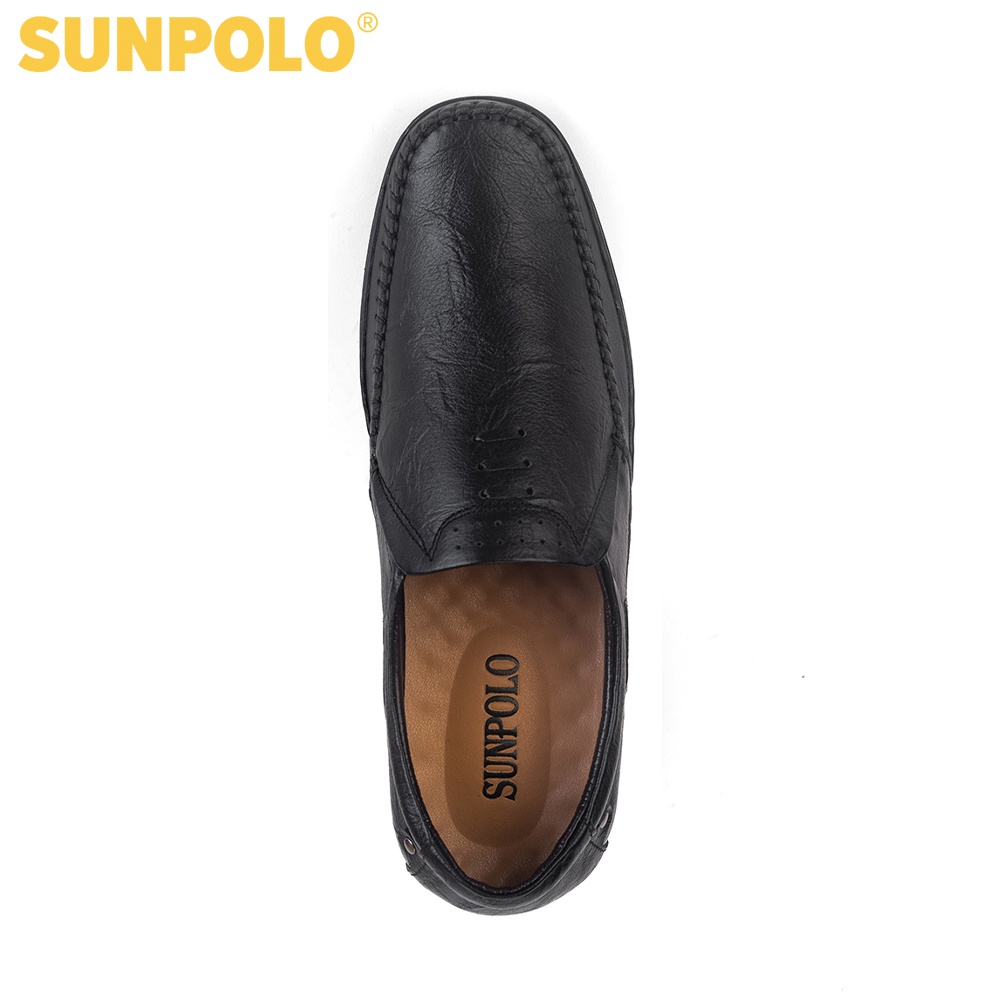 Giày lười nam Da bò cao cấp SUNPOLO đi làm công sở, đi chơi Màu Đen/Nâu - SU2098DN