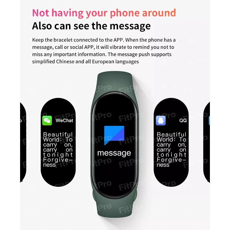 Đồng Hồ Đeo Tay Thông Minh M7 Theo Dõi Sức Khỏe Kết Nối Bluetooth Phiên Bản FitPro