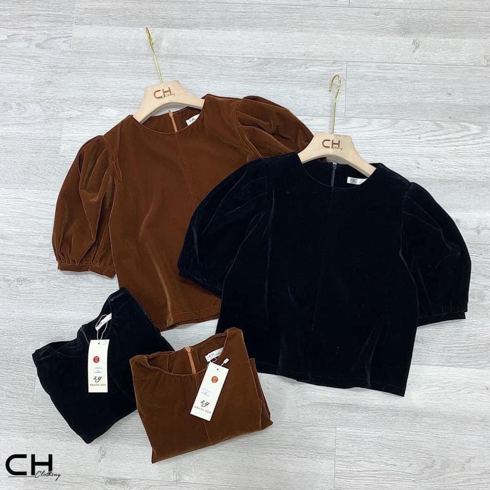 Áo nhung cổ tròn 2909AN