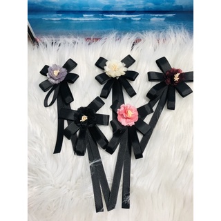 cài áo nơ phối hoa. KT 6 x 15cm