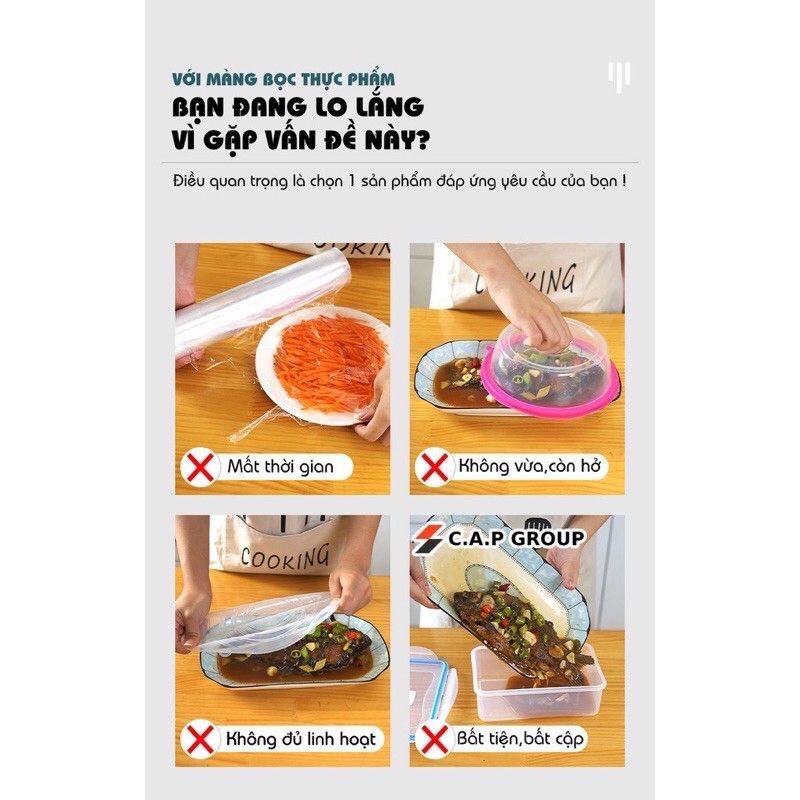 Màng bọc thực phẩm gấu Broun siêu dai có chun co dãn 100 chiếc 1 túi