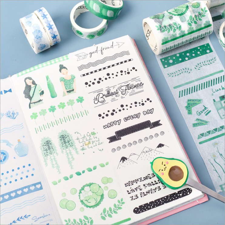 Set 6 cuộn băng keo washi tape xinh xắn ulzzang