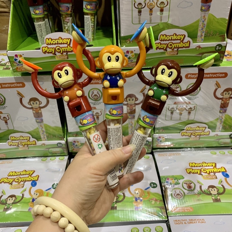 Kẹo đồ chơi hình chú khỉ chiêng vỗ tay, hàng nhập khẩu ÚC