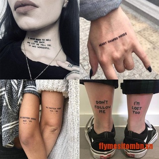 (Hàng Mới Về) Set 56 Hình Xăm Dán Tạm Thời Chống Thấm Nước Hình Chữ Cái Tiếng Anh