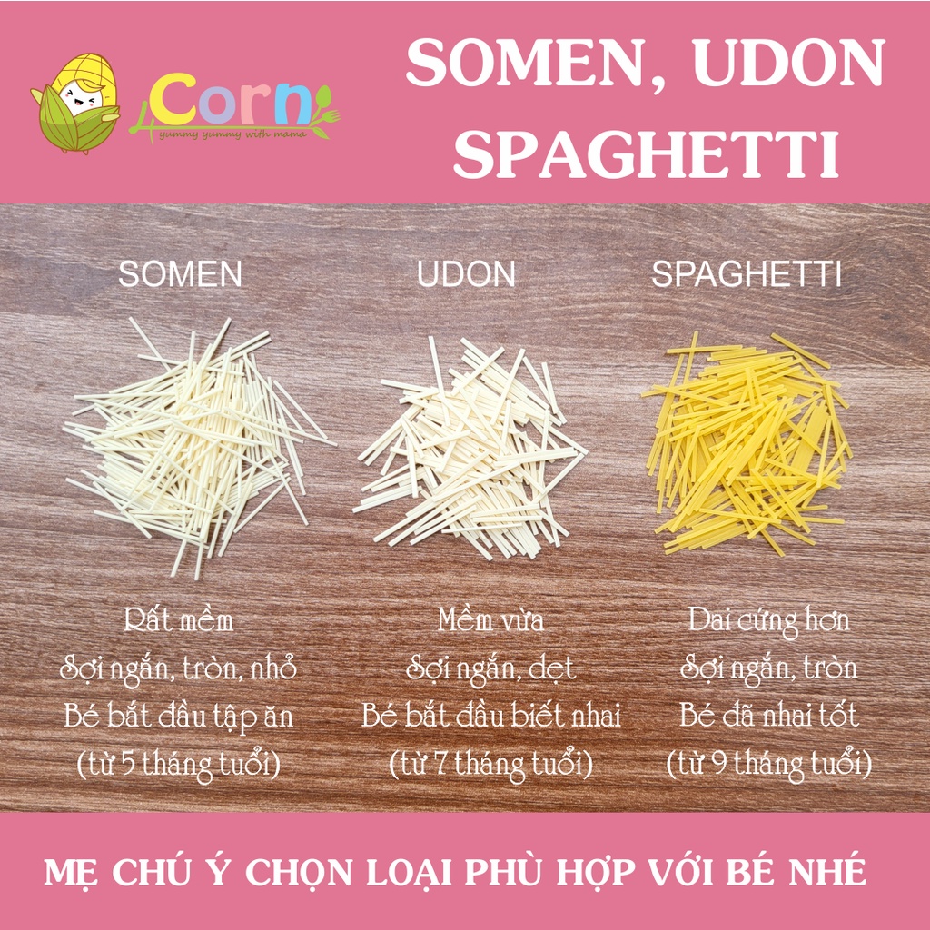 Mì SOMEN - UDON - SPAGHETTI  Hakubaku Nhật - Cho bé 5m+