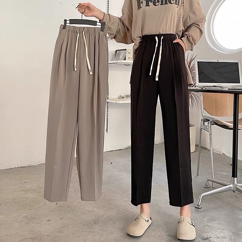 Quần baggy nữ cạp chun, quần tây nữ cạp chun dây rút vải Ruby hàn cao cấp Mia Shore