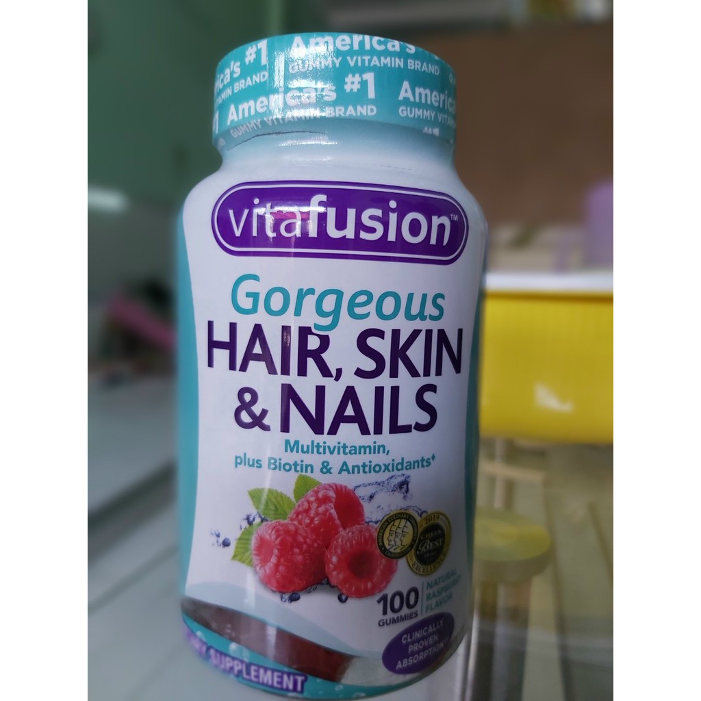 Kẹo dẻo Vitafusion Gorgeous Hair, Skin & Nails Multivitamin 100 viên